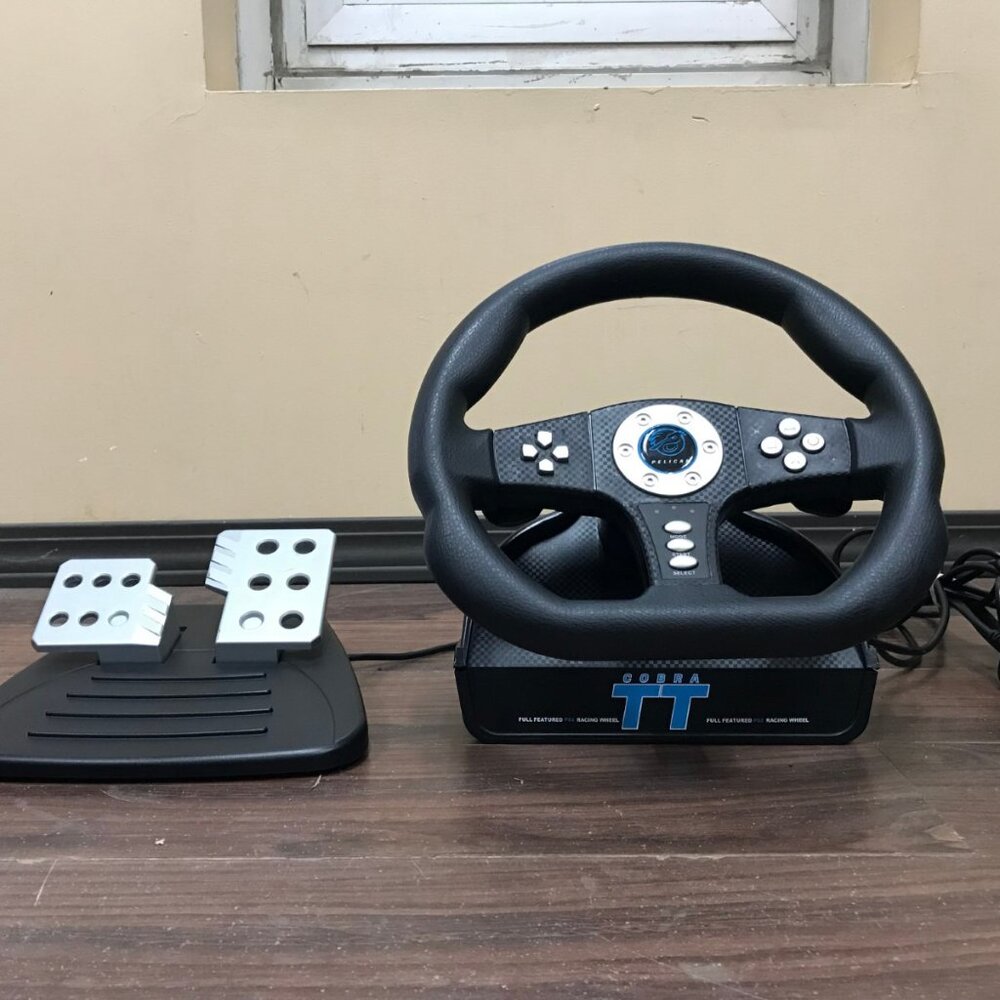 Pelican Cobra TT Wheel PL-624 Racing Steering Wheel with Pedals Playstation 2